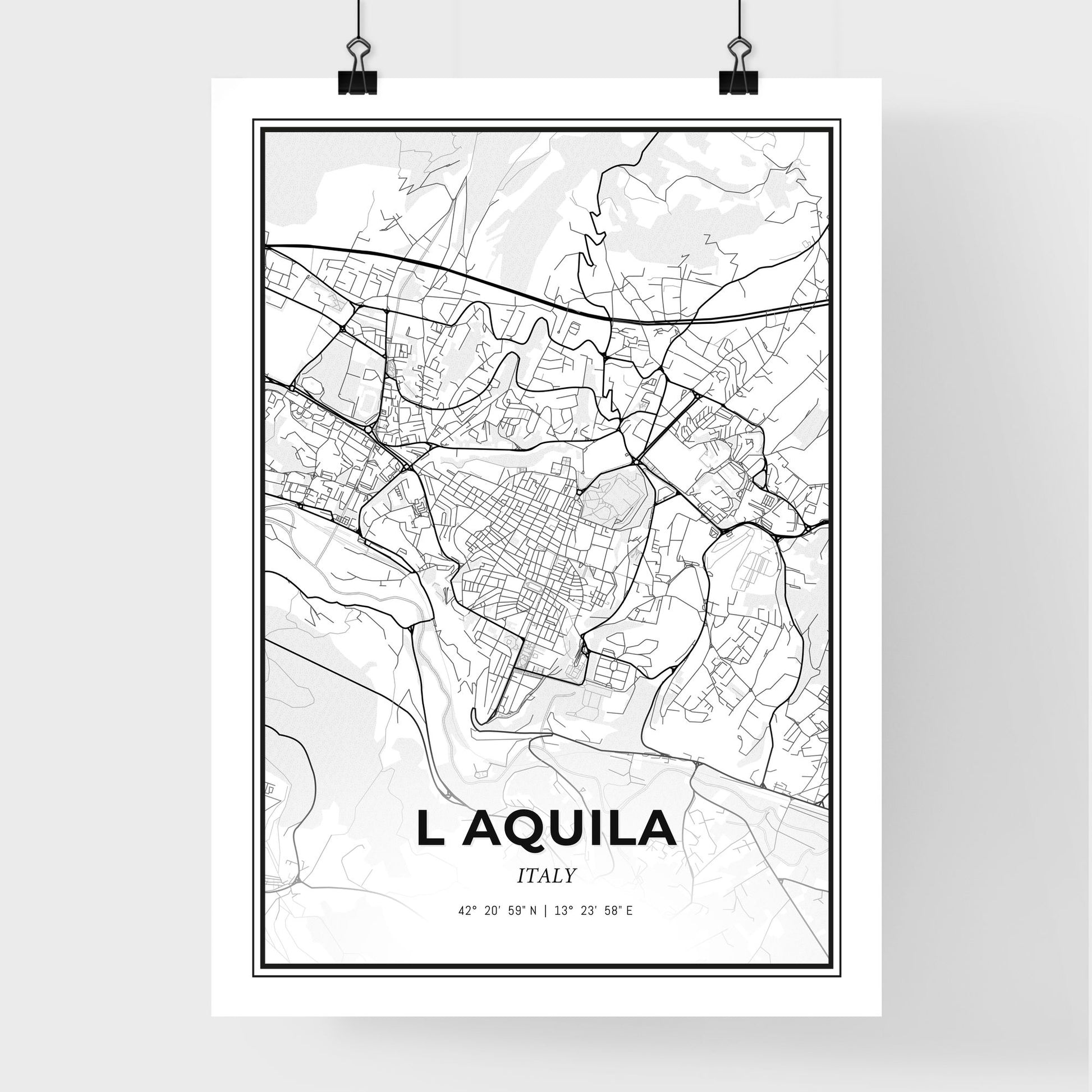 L Aquila Italy - Premium City Map Poster