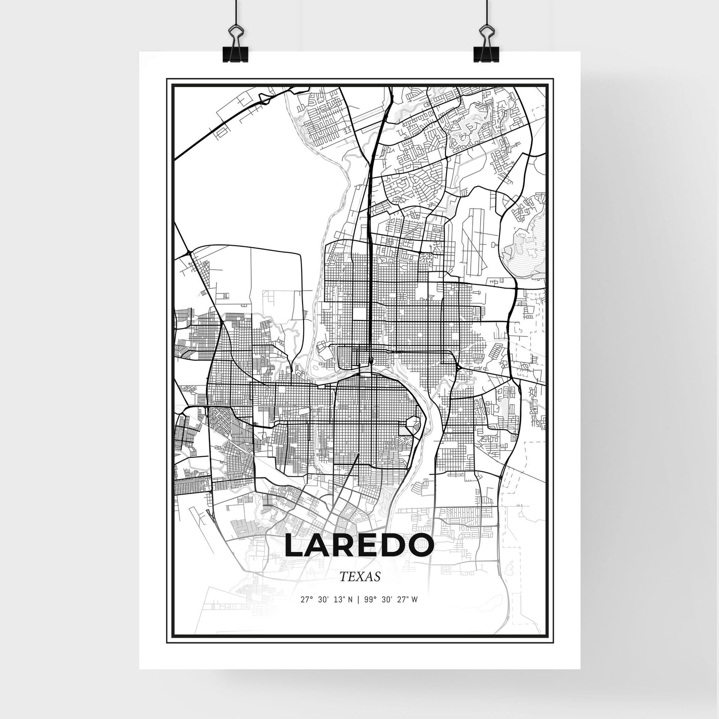 Laredo Texas - Premium City Map Poster