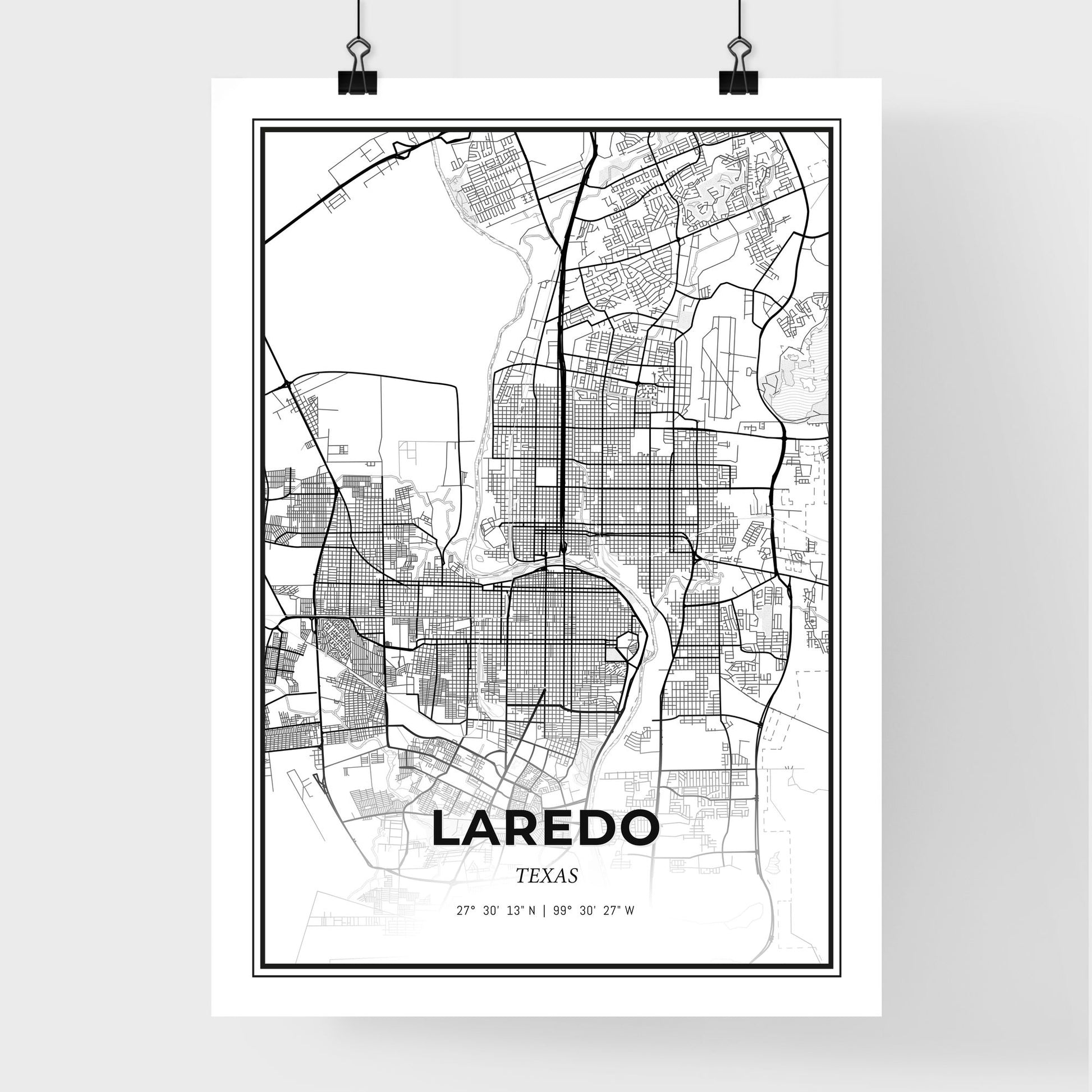 Laredo Texas - Premium City Map Poster