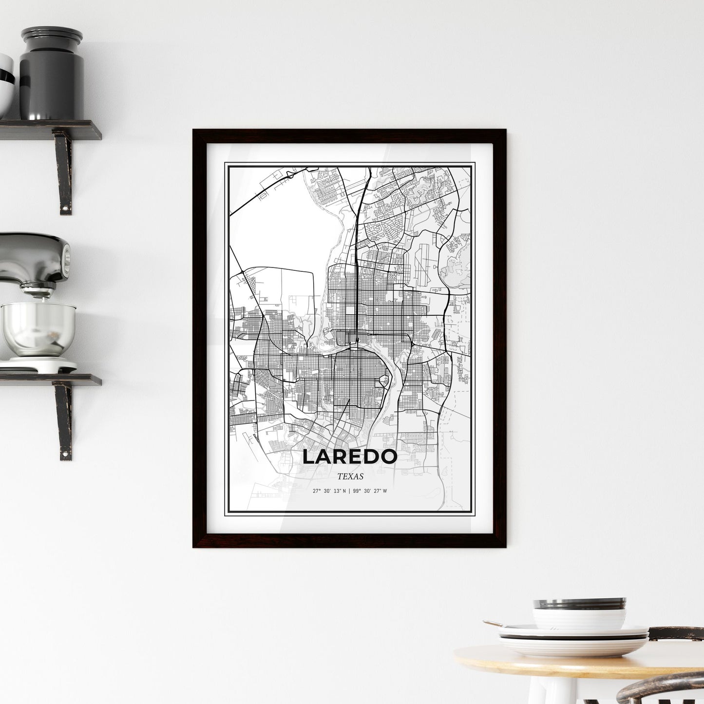 Laredo Texas - Minimal City Map