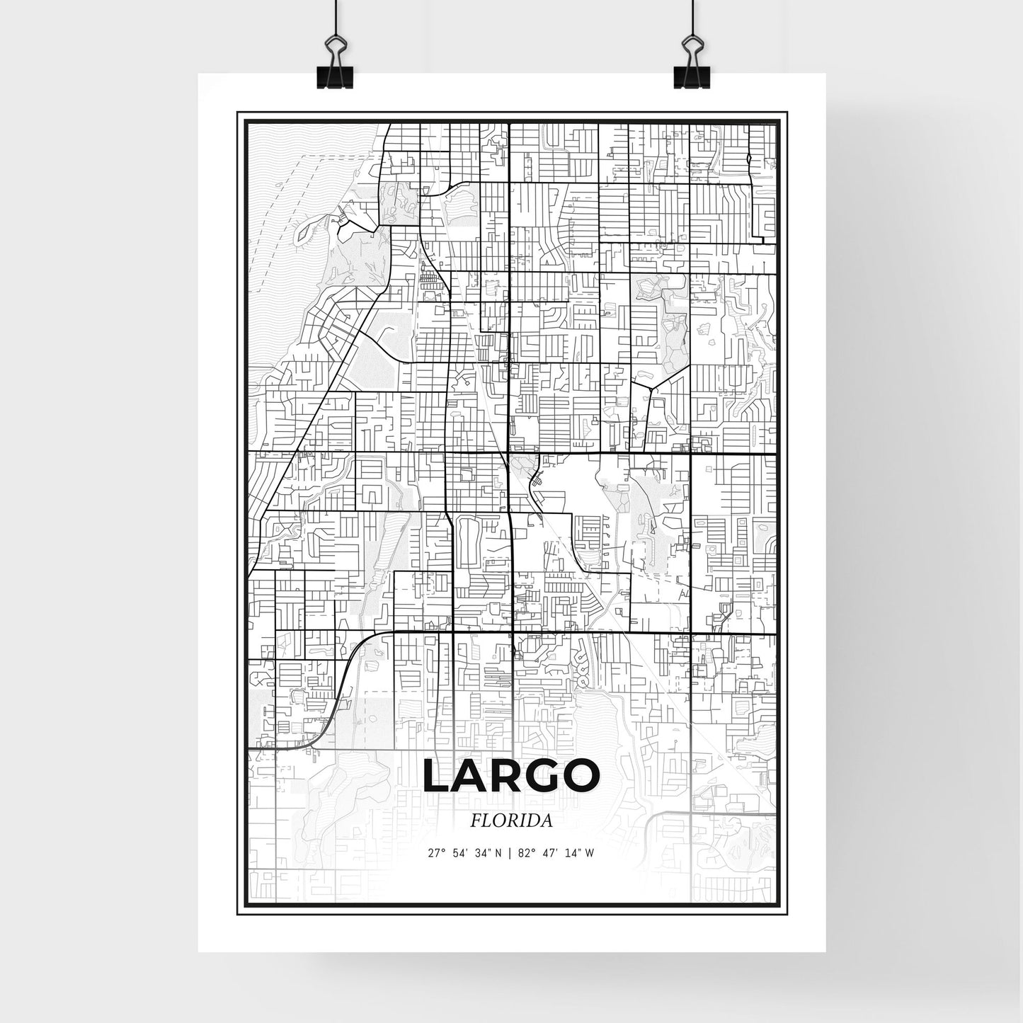 Largo Florida - Premium City Map Poster