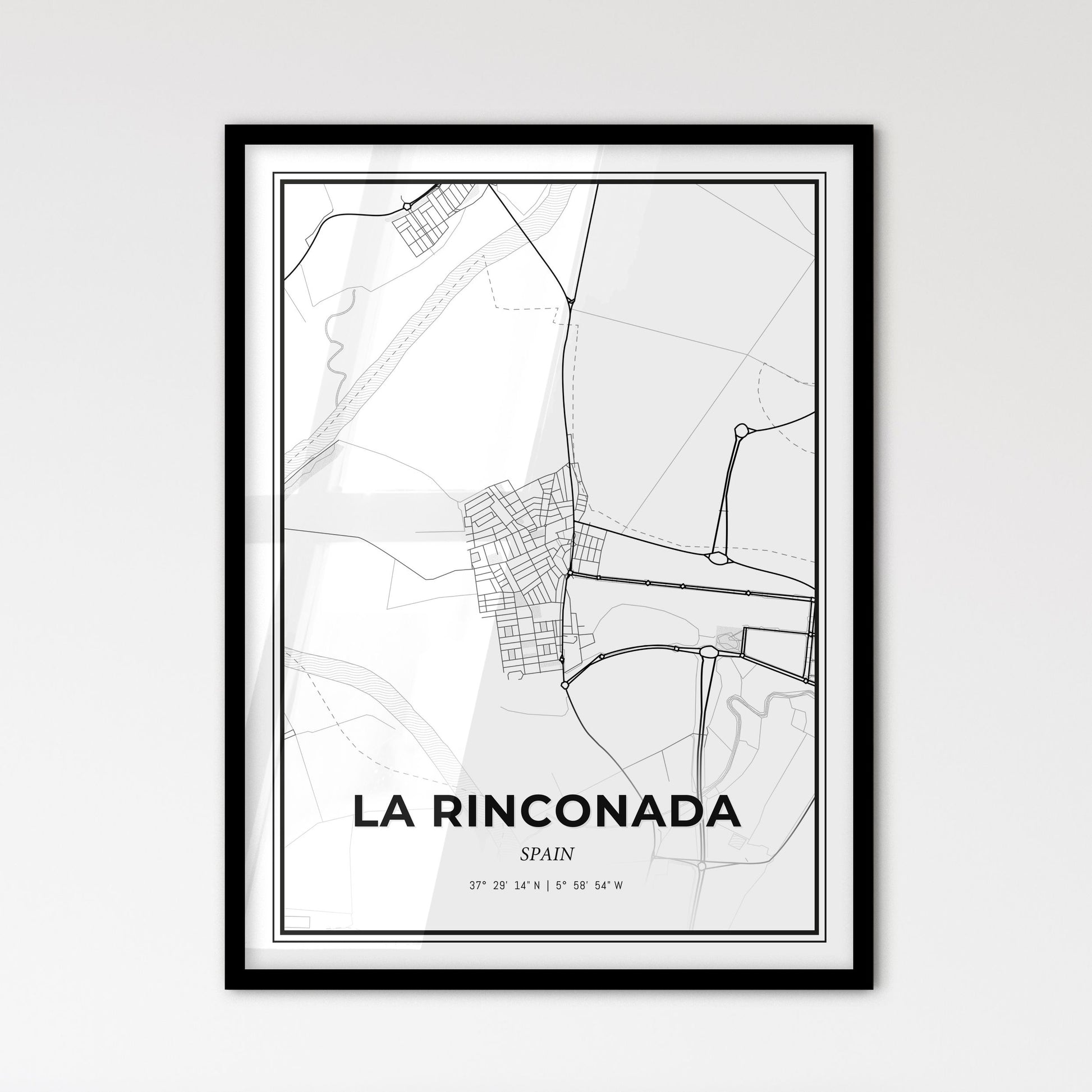 La Rinconada Spain - Scandinavian Style City Map for Modern Home Decor