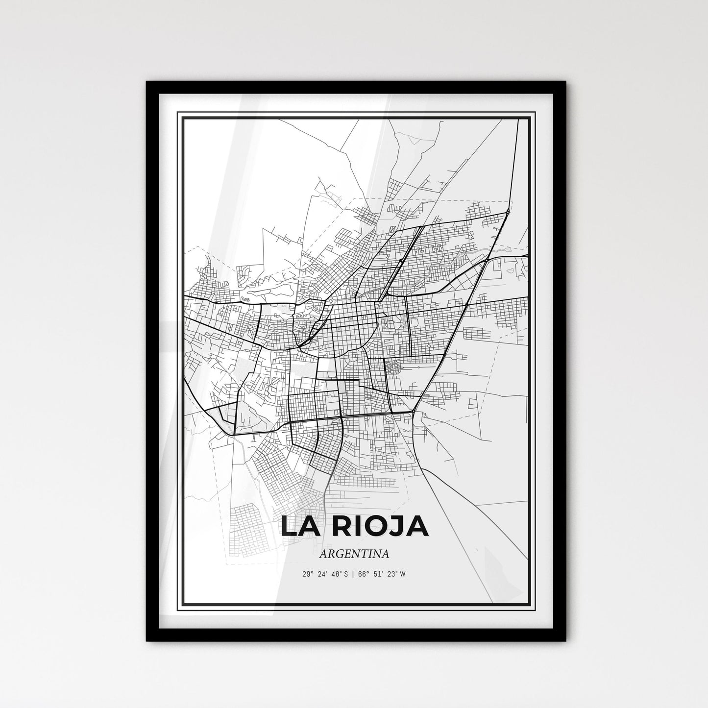 La Rioja Argentina - Scandinavian Style City Map for Modern Home Decor