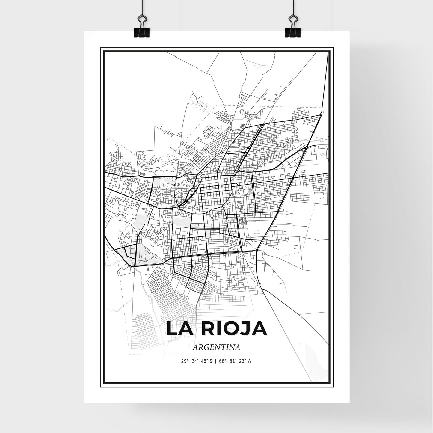 La Rioja Argentina - Premium City Map Poster