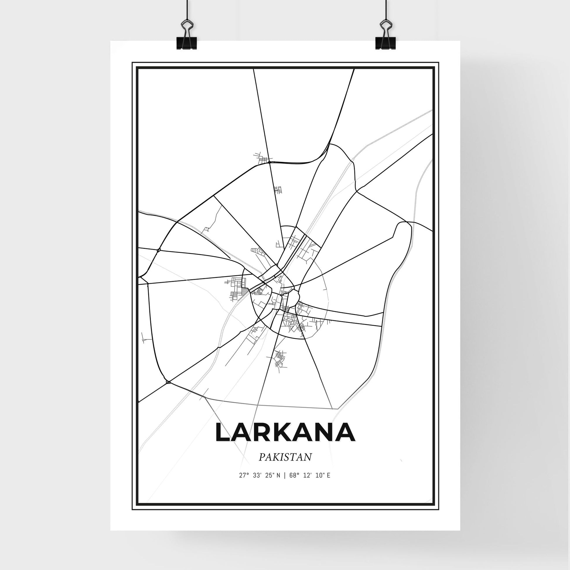 Larkana Pakistan - Premium City Map Poster