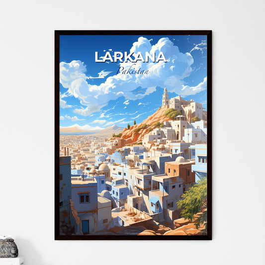 Larkana Cityscape Skyline Painting Urban Landscape Mountains Background Pakistan Default Title