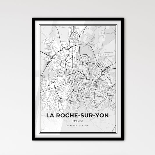 La Roche-sur-Yon France - Scandinavian Style City Map for Modern Home Decor