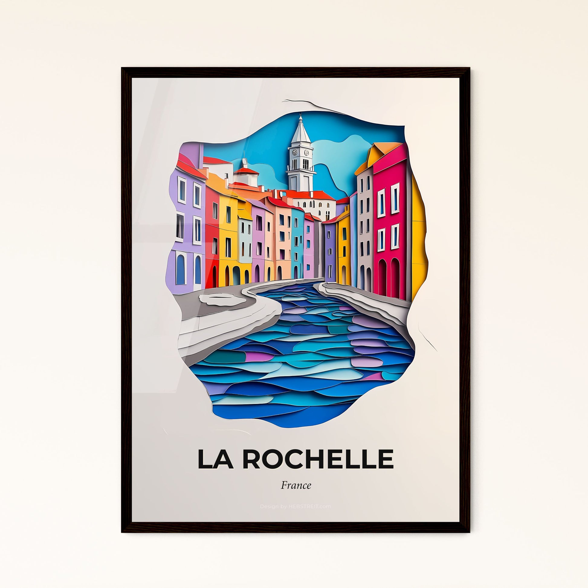 Vivid La Rochelle, France - a paper cut of a city with a river