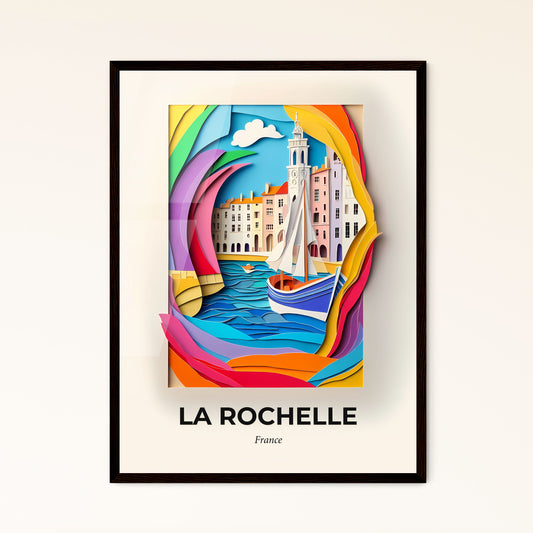 Vivid La Rochelle, France - a paper cut of a boat in a body of water