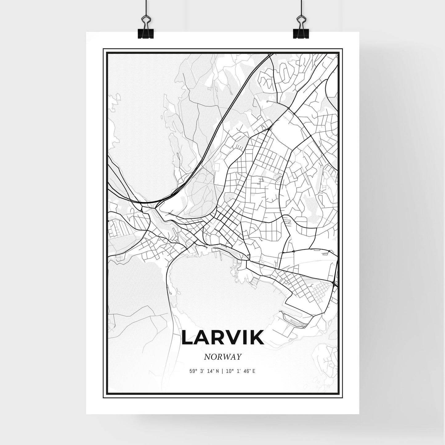 Larvik Norway - Premium City Map Poster