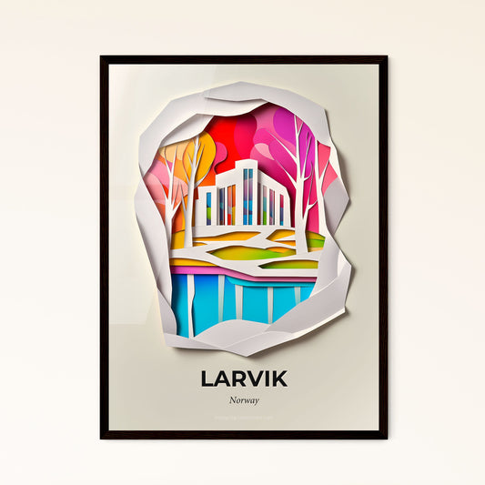 Vivid Larvik, Norway - a paper cut of a house and trees