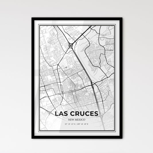 Las Cruces New Mexico - Scandinavian Style City Map for Modern Home Decor