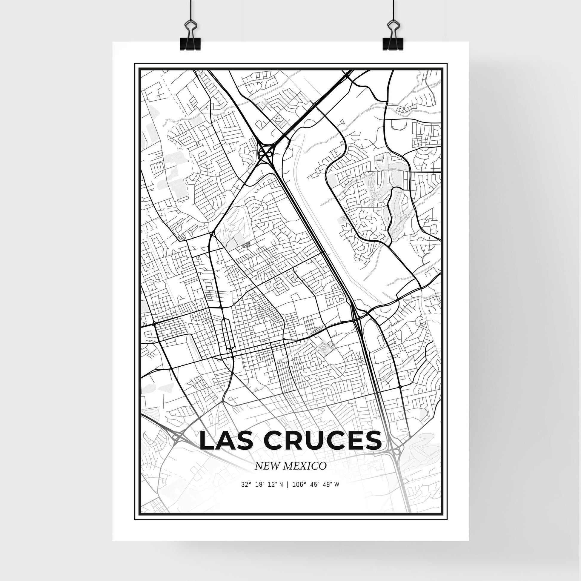 Las Cruces New Mexico - Premium City Map Poster