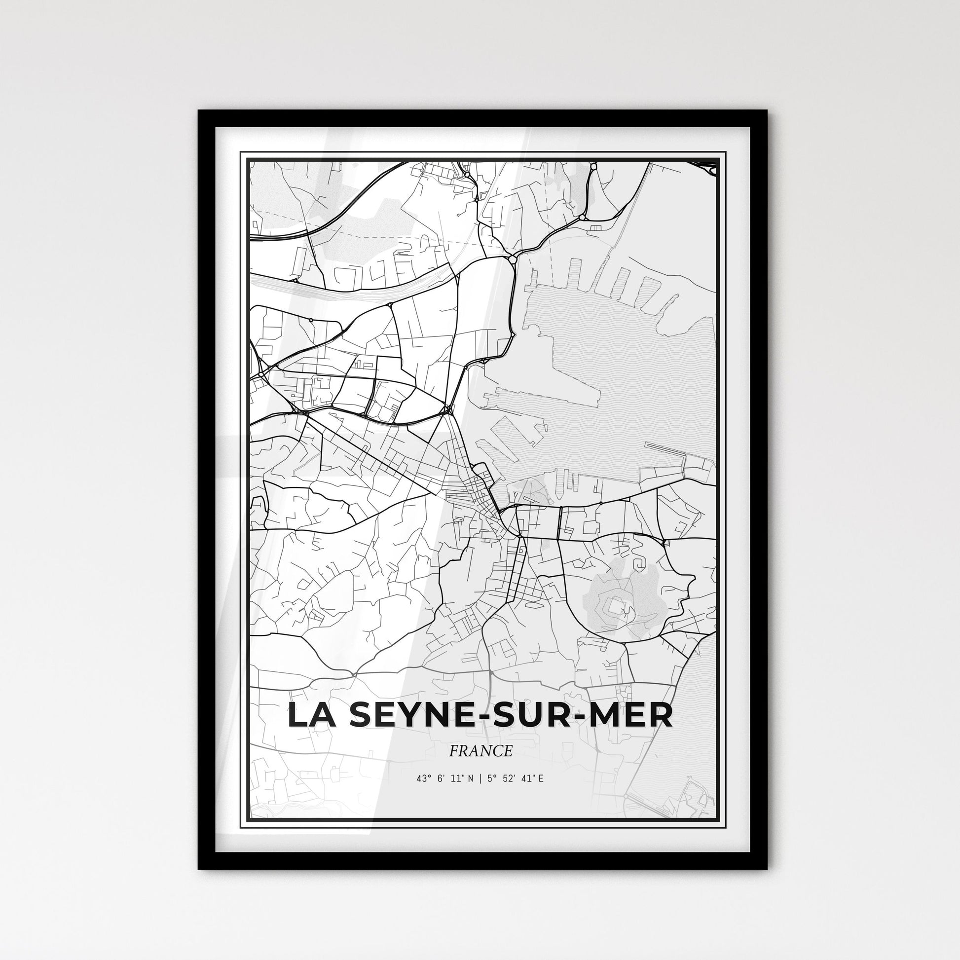 La Seyne-sur-Mer France - Scandinavian Style City Map for Modern Home Decor