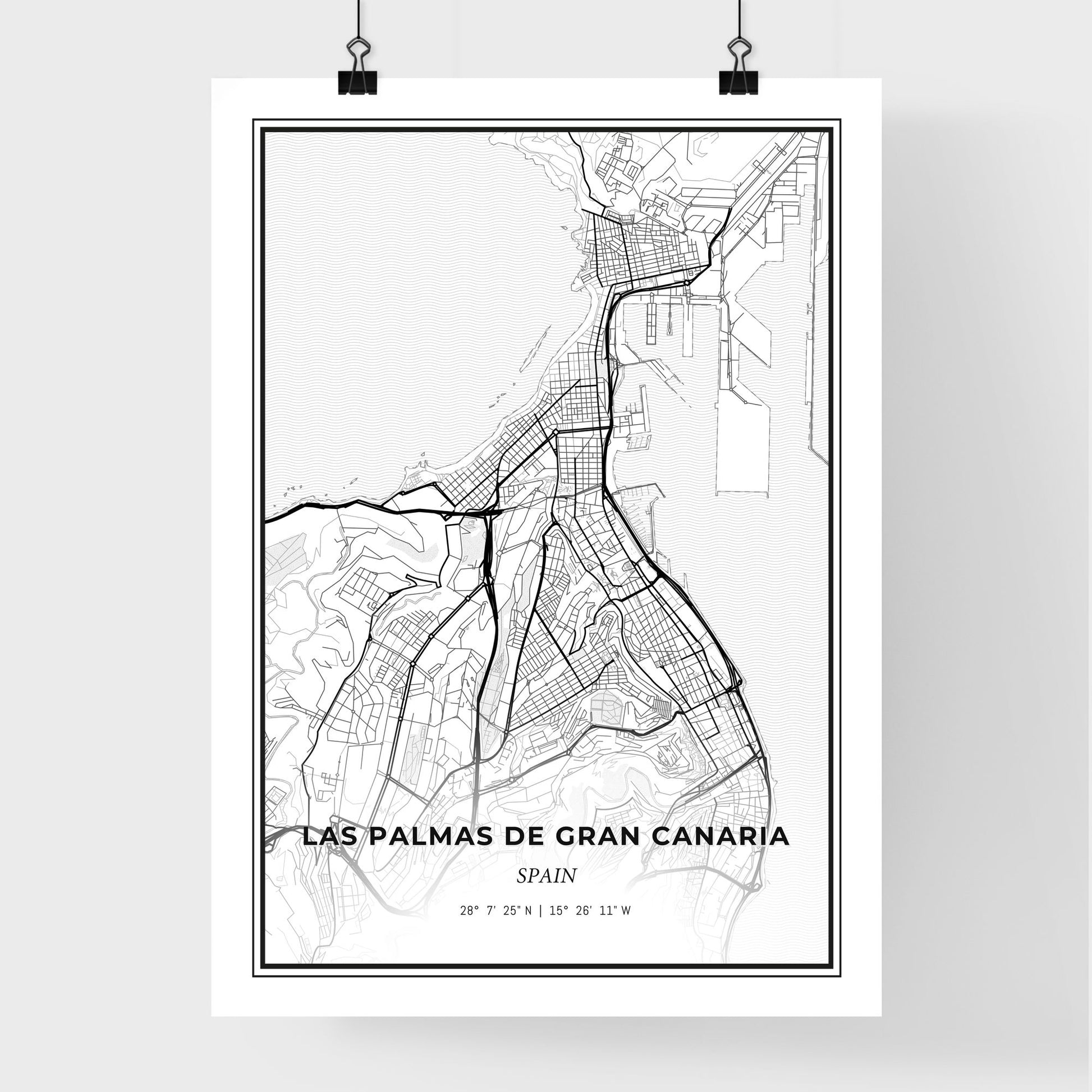 Las Palmas de Gran Canaria Spain - Premium City Map Poster