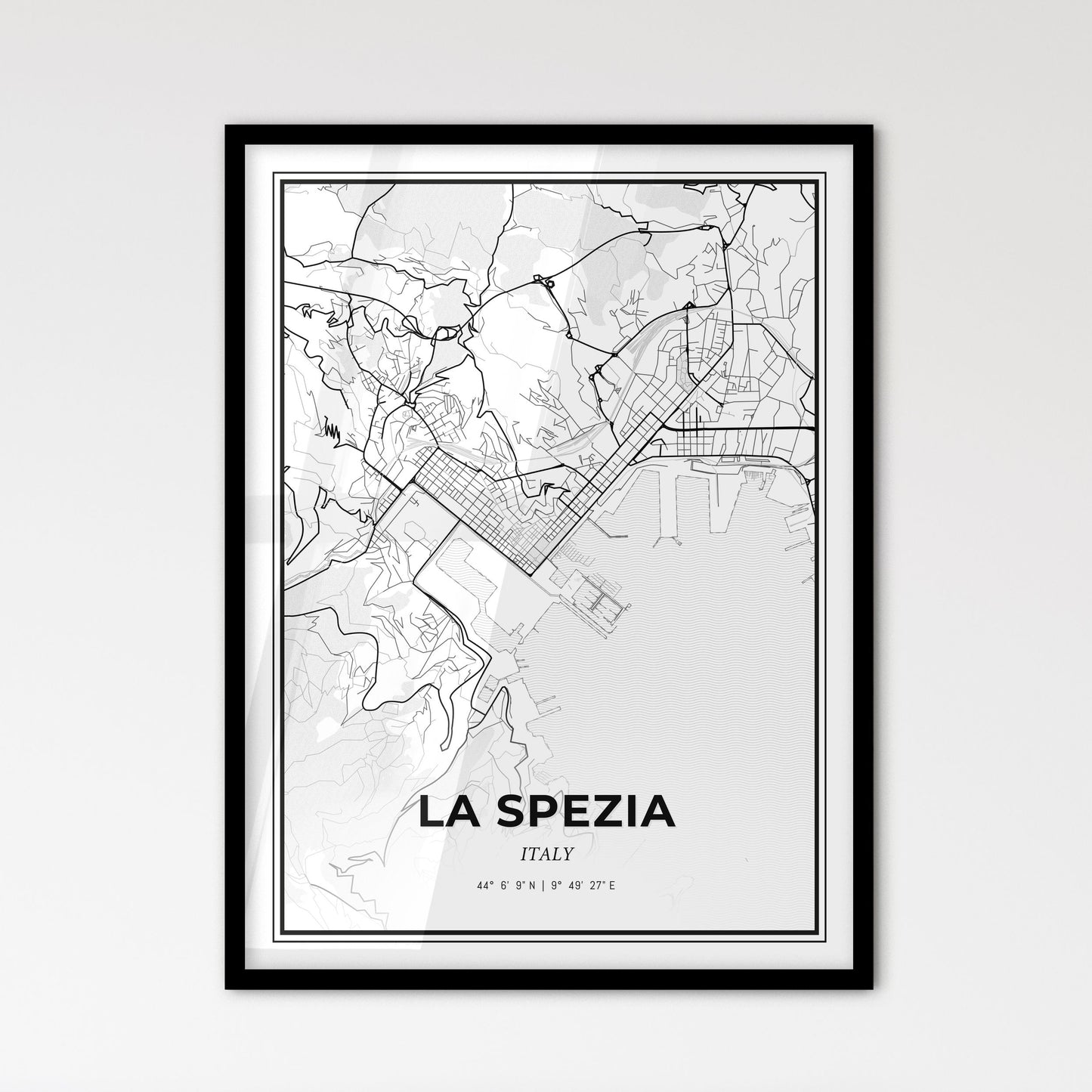 La Spezia Italy - Scandinavian Style City Map for Modern Home Decor