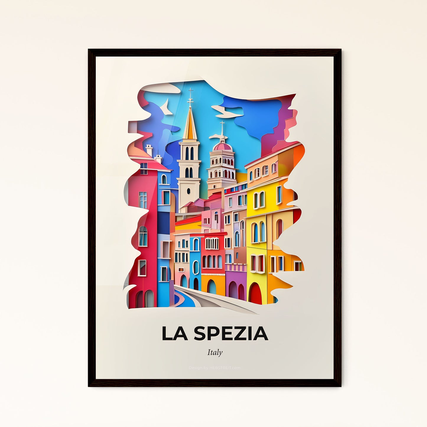 Vivid La Spezia, Italy - a paper cut of a city with a clock tower