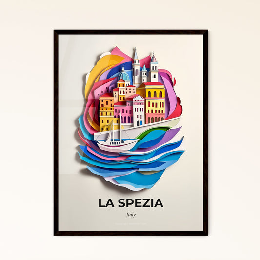 Vivid La Spezia, Italy - a paper cut of a city on a wave