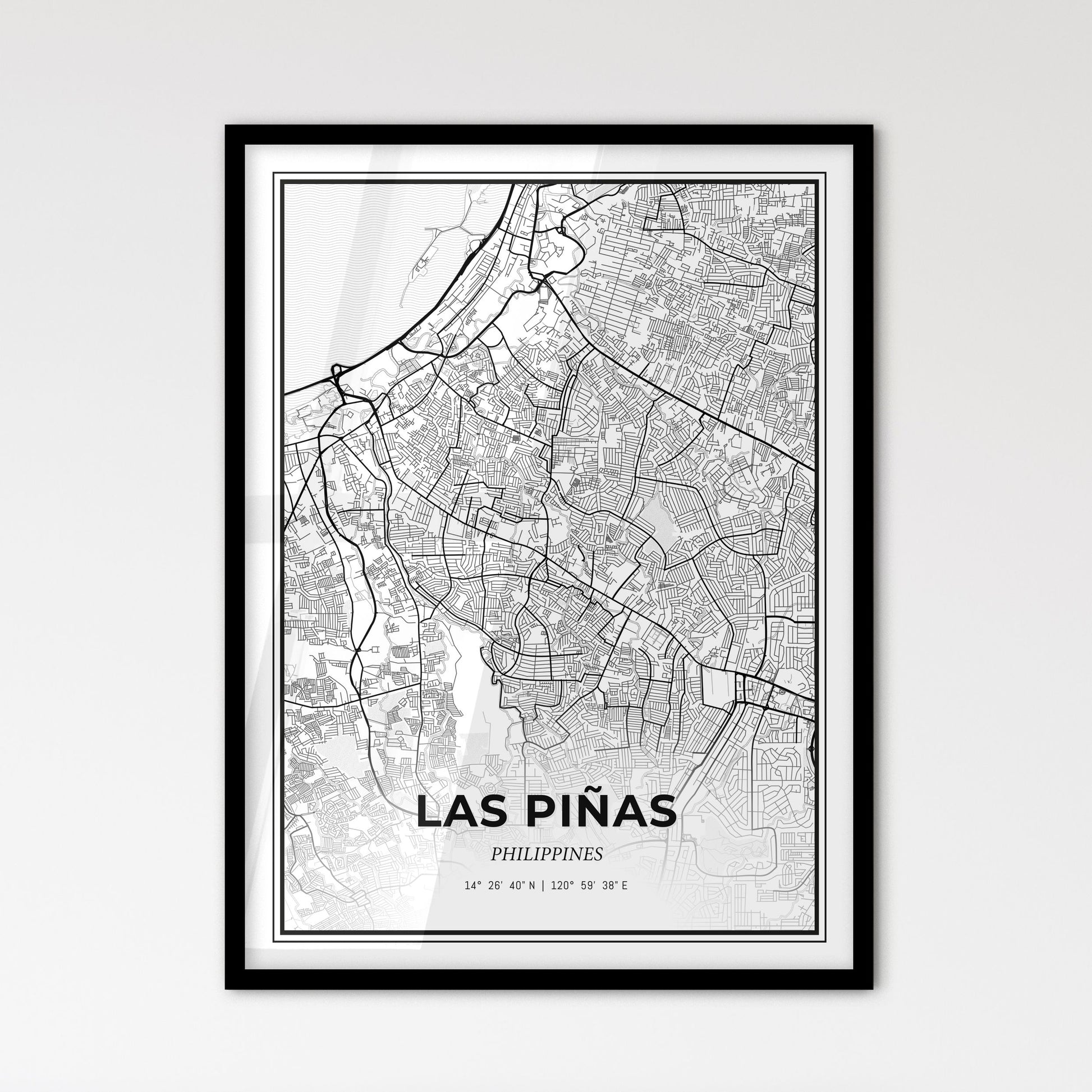 Las Piñas Philippines - Scandinavian Style City Map for Modern Home Decor