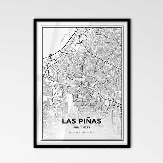 Las Piñas Philippines - Scandinavian Style City Map for Modern Home Decor