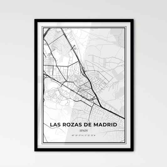 Las Rozas de Madrid Spain - Scandinavian Style City Map for Modern Home Decor