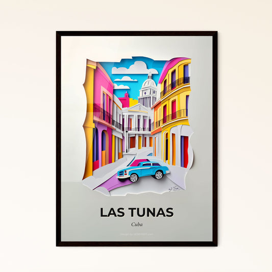 Vivid Las Tunas, Cuba - a car is parked in a street with buildings