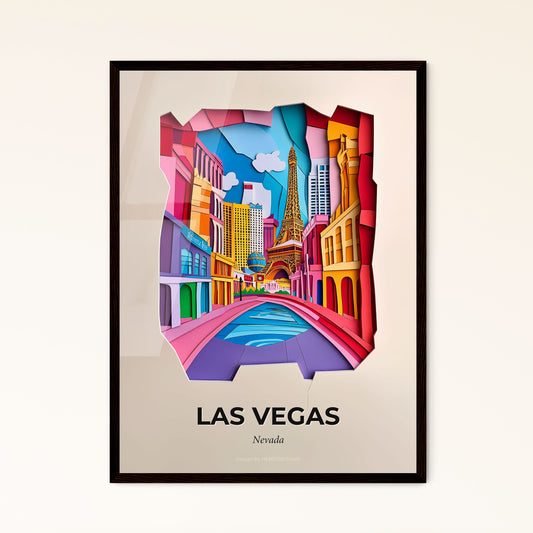 Vivid Las Vegas, Nevada - a paper cut of a city with a river