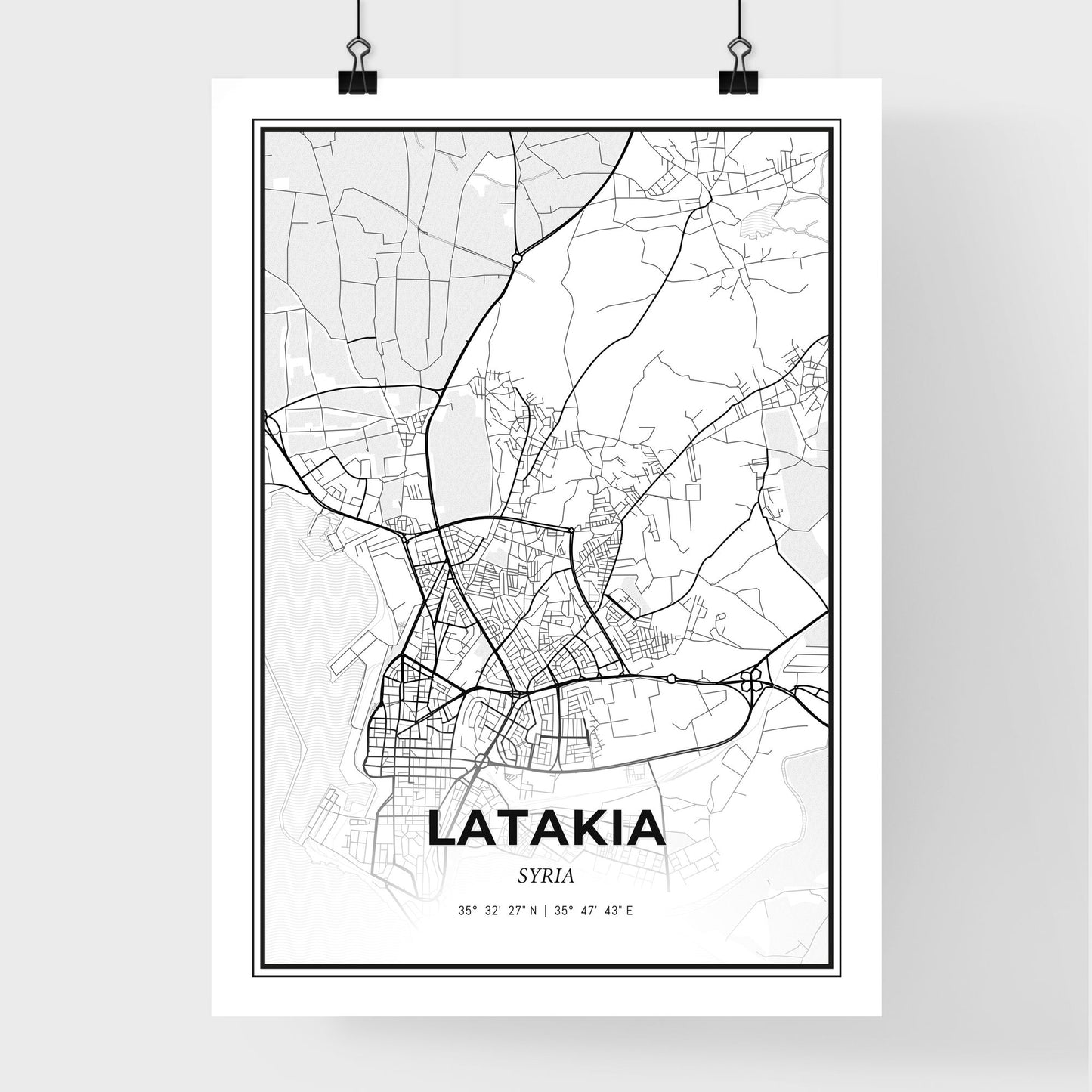 Latakia Syria - Premium City Map Poster