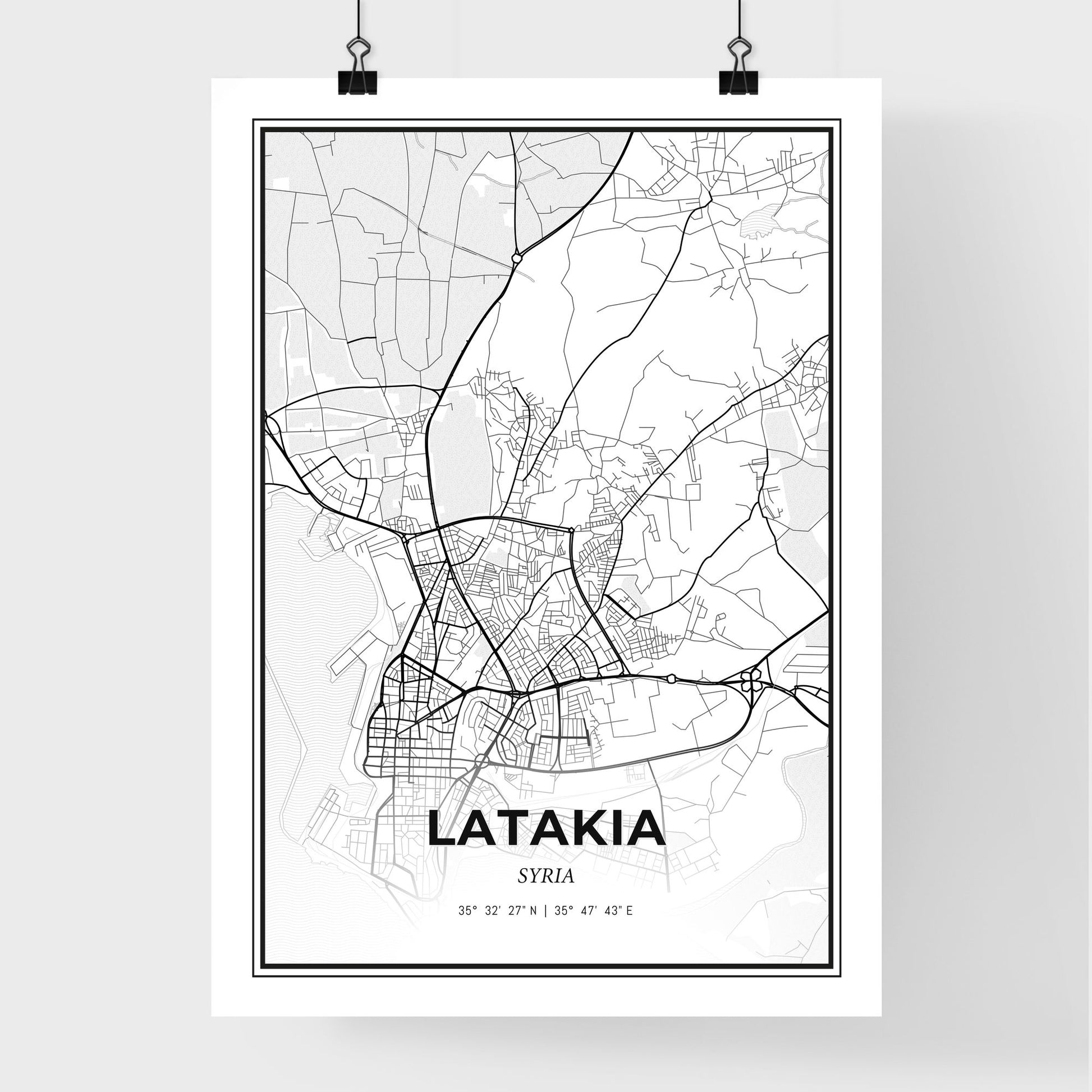 Latakia Syria - Premium City Map Poster