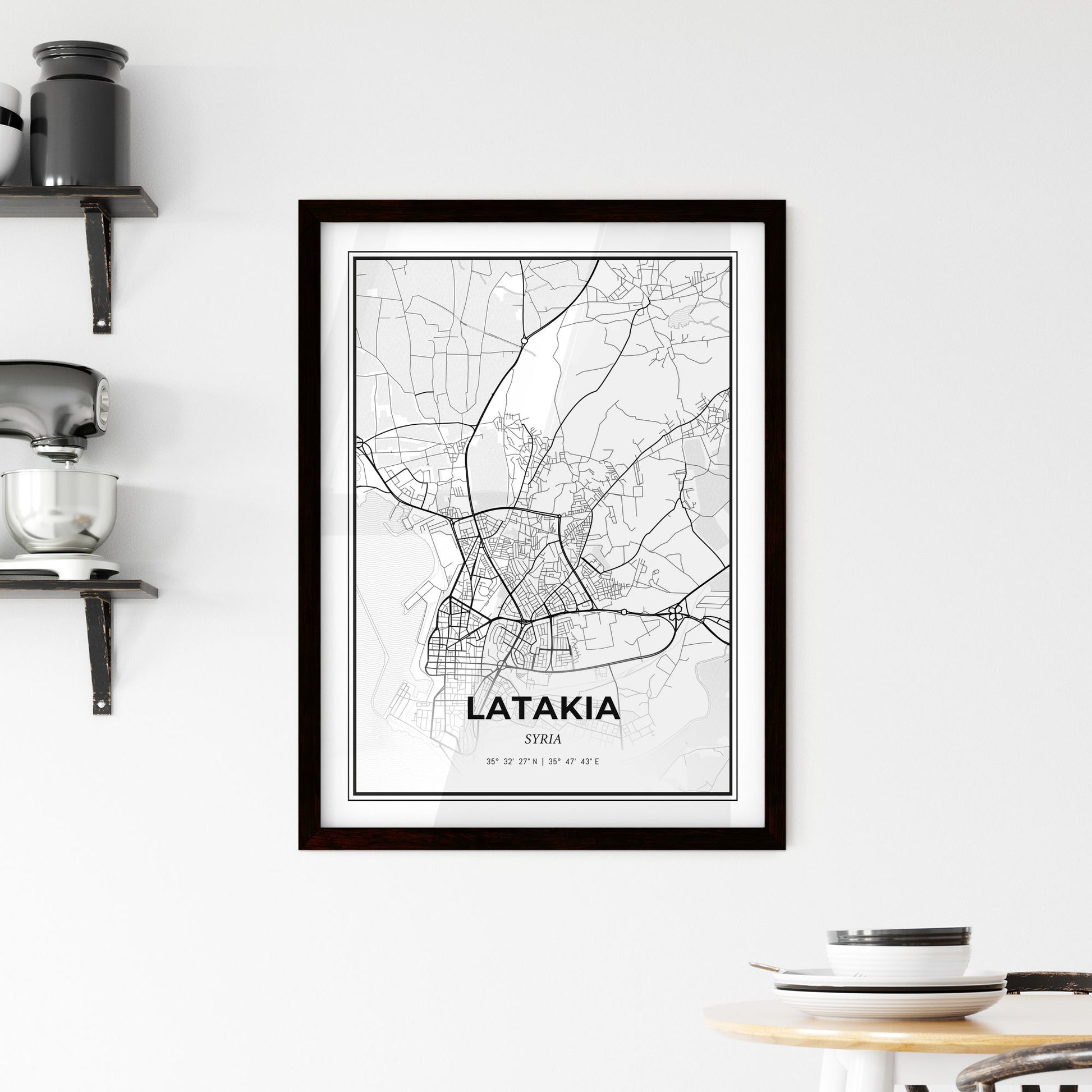 Latakia Syria - Minimal City Map