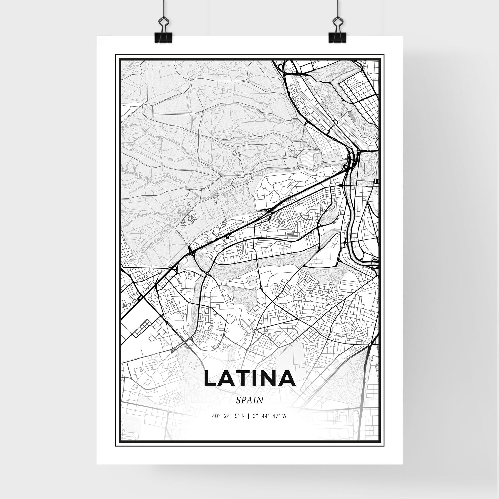 Latina Spain - Premium City Map Poster