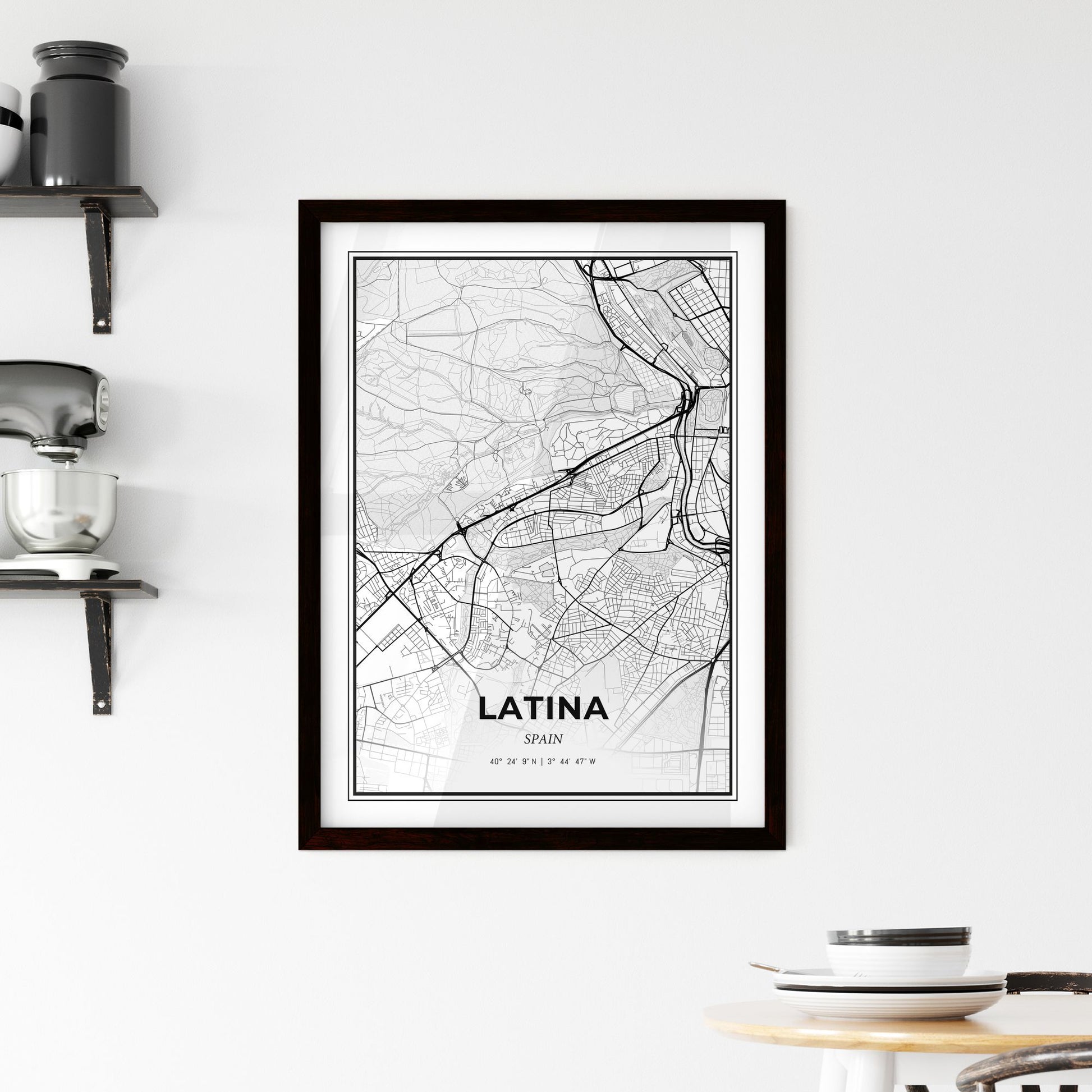 Latina Spain - Minimal City Map