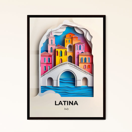 Vivid Latina, Italy - a paper cut of a bridge with buildings on it