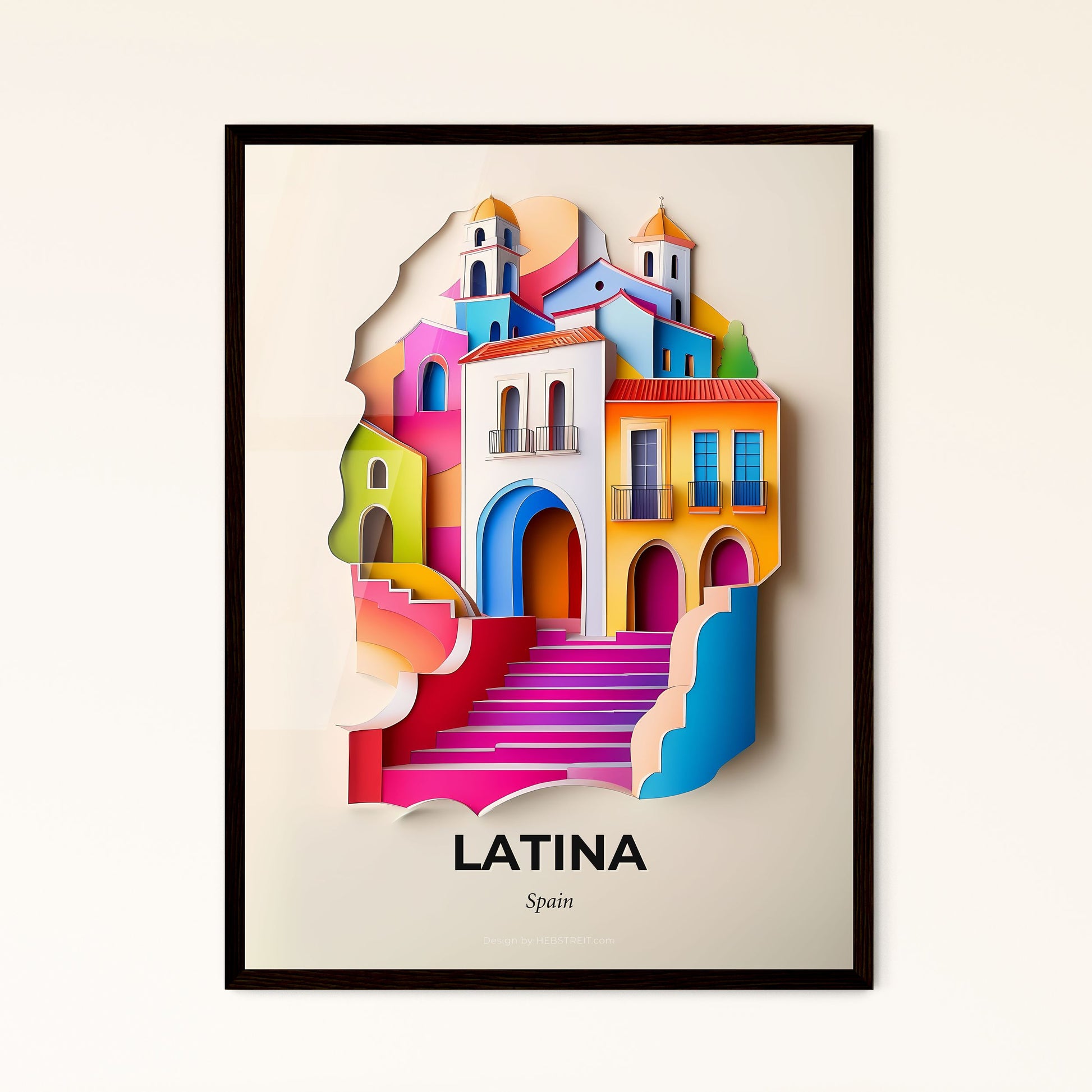 Vivid Latina, Spain - a colorful city with a staircase leading up to it