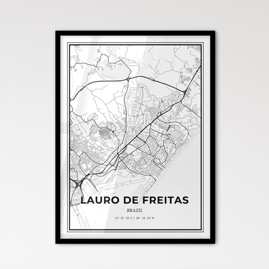 Lauro de Freitas Brazil - Scandinavian Style City Map for Modern Home Decor