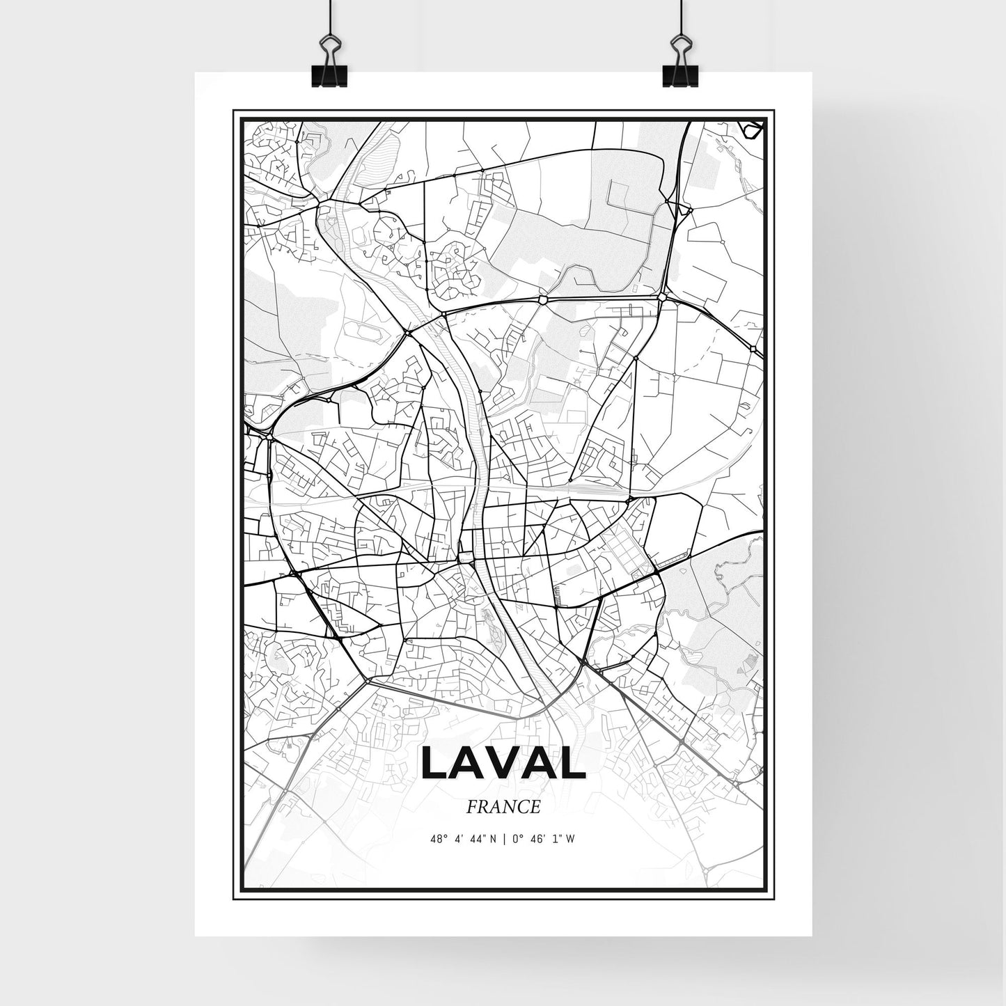 Laval France - Premium City Map Poster