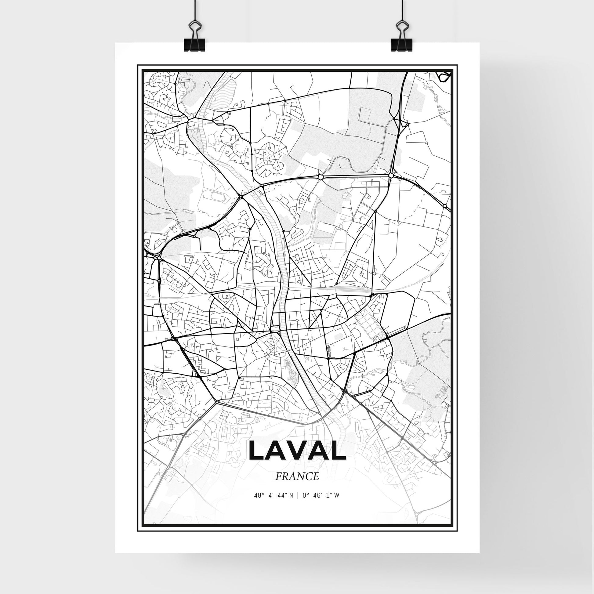 Laval France - Premium City Map Poster