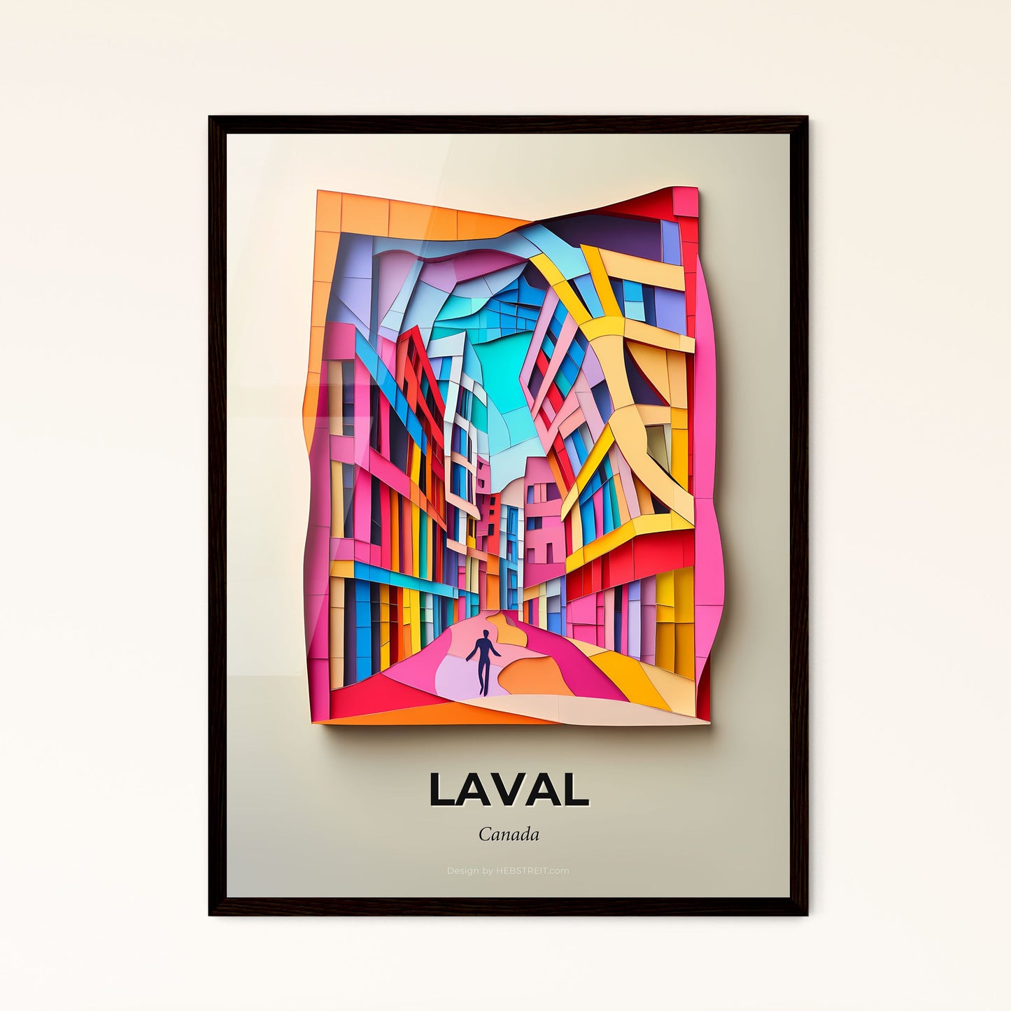 Vivid Laval, Canada - a colorful cityscape with a person walking in the middle