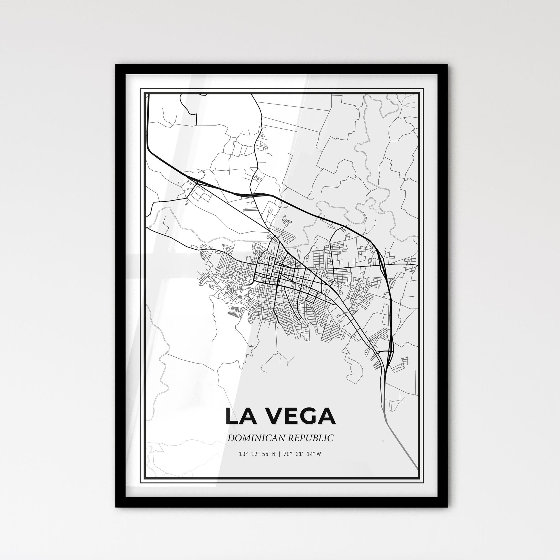 La Vega Dominican Republic - Scandinavian Style City Map for Modern Home Decor