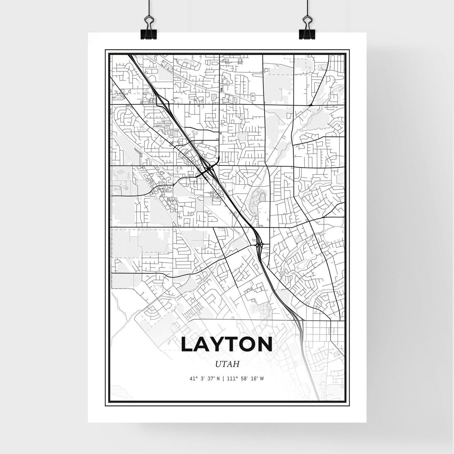 Layton Utah - Premium City Map Poster
