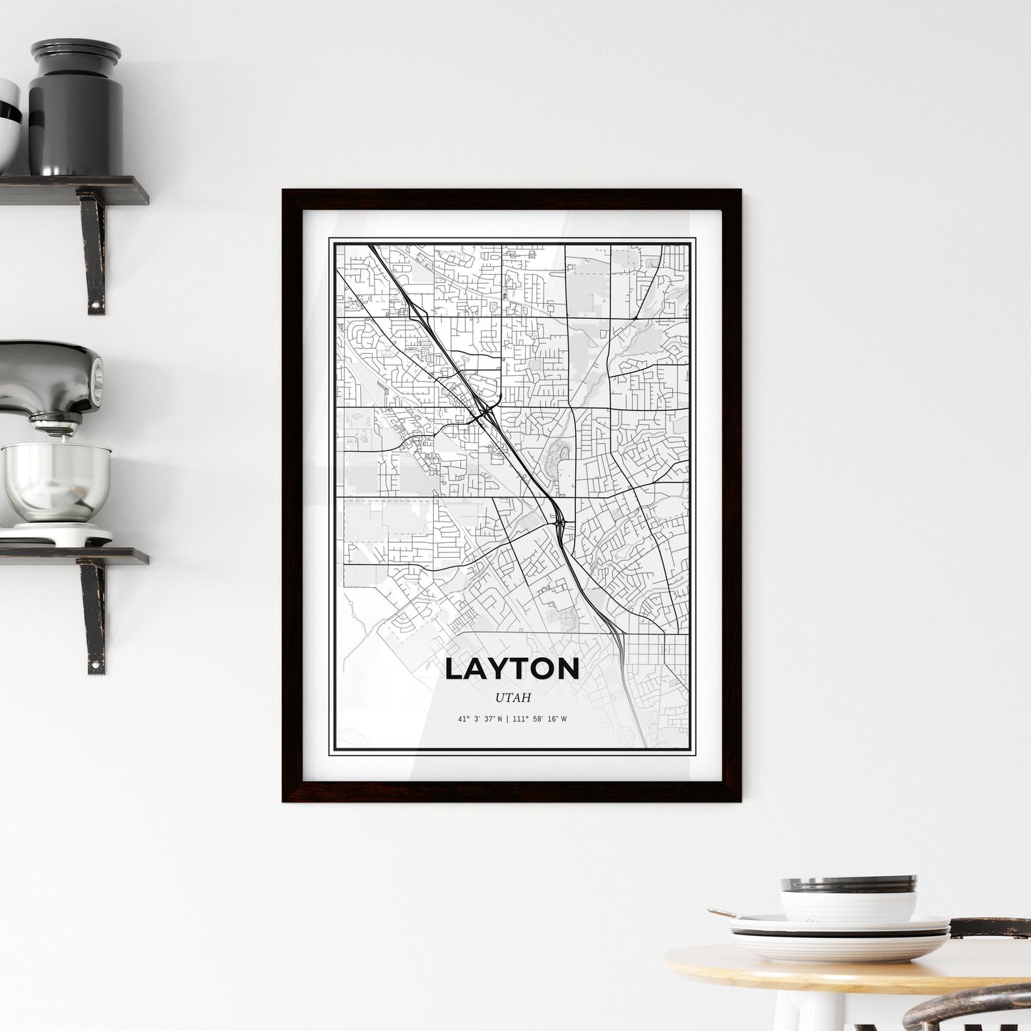 Layton Utah - Minimal City Map