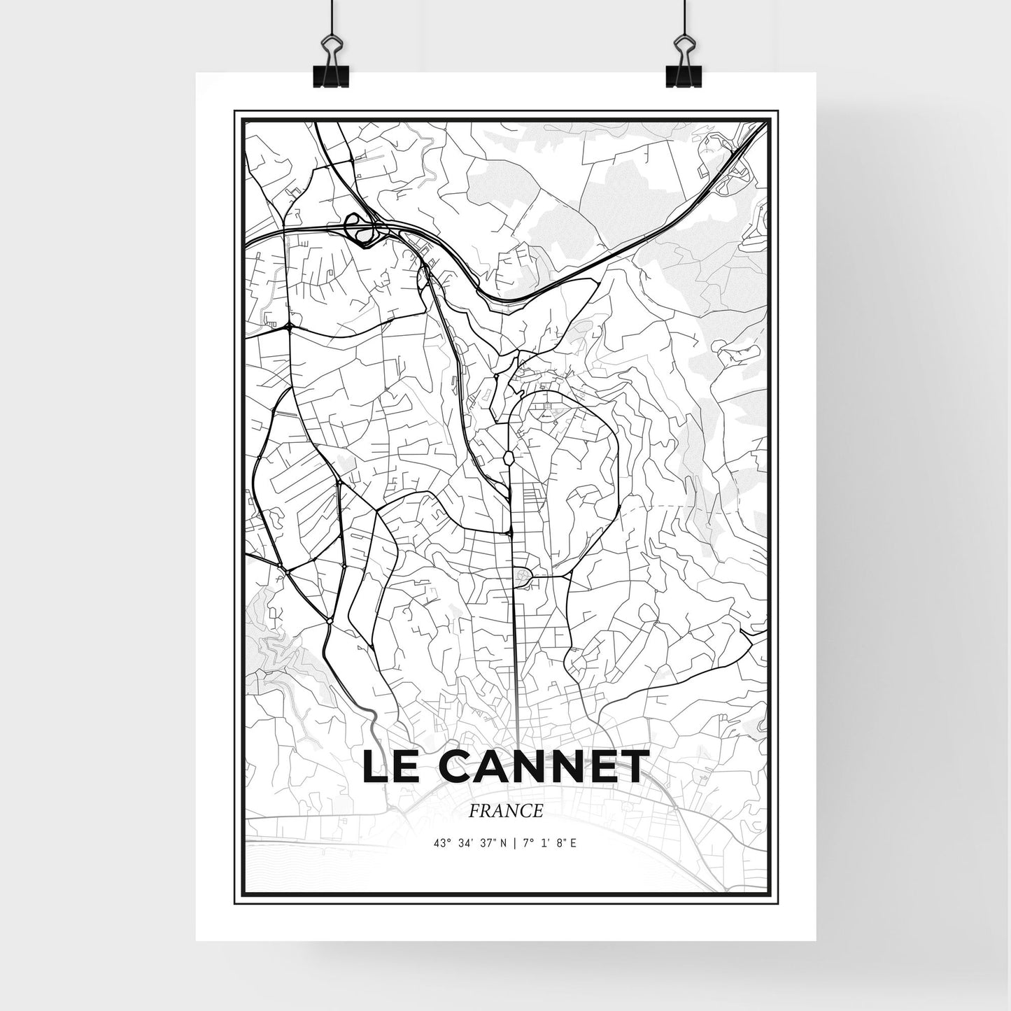 Le Cannet France - Premium City Map Poster