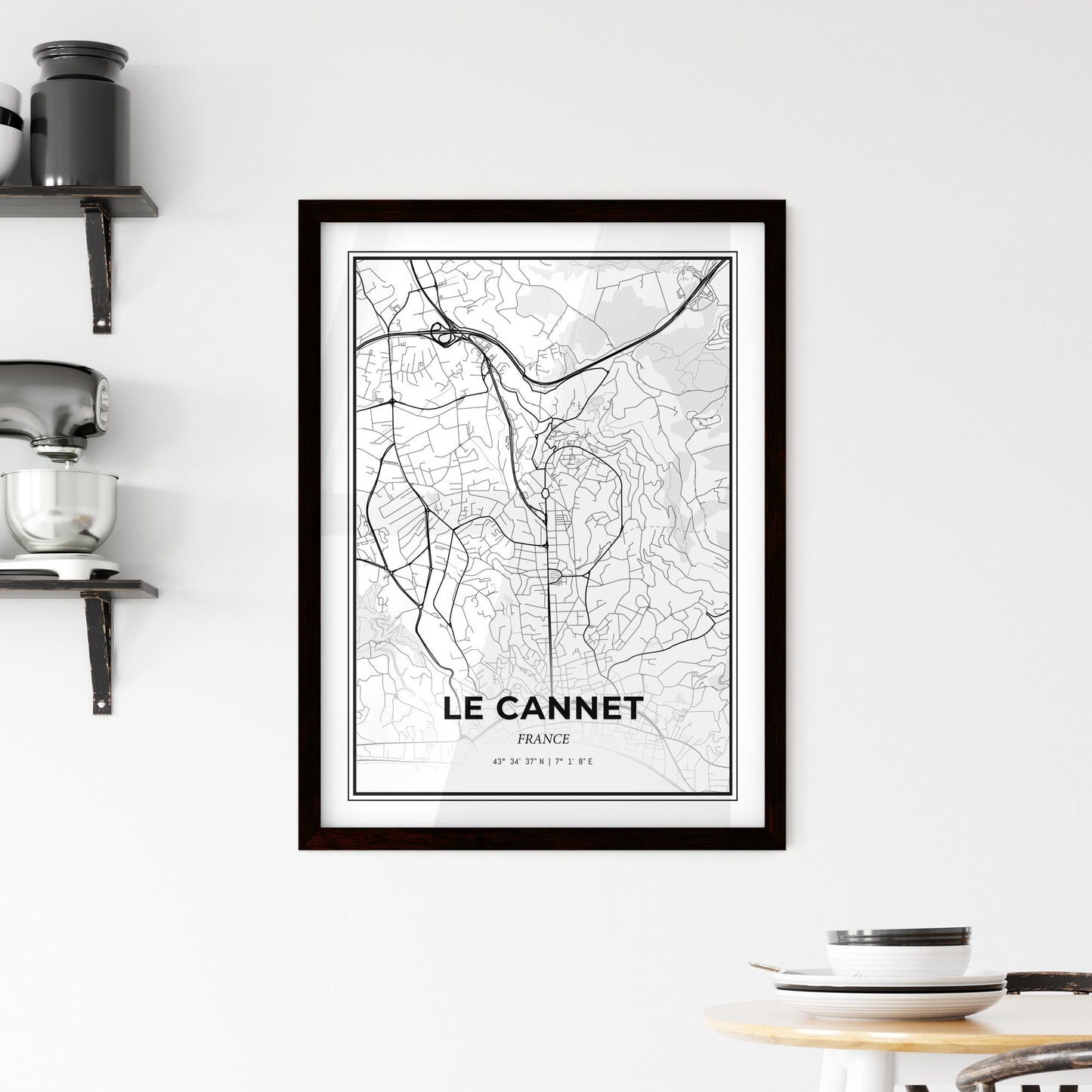Le Cannet France - Minimal City Map