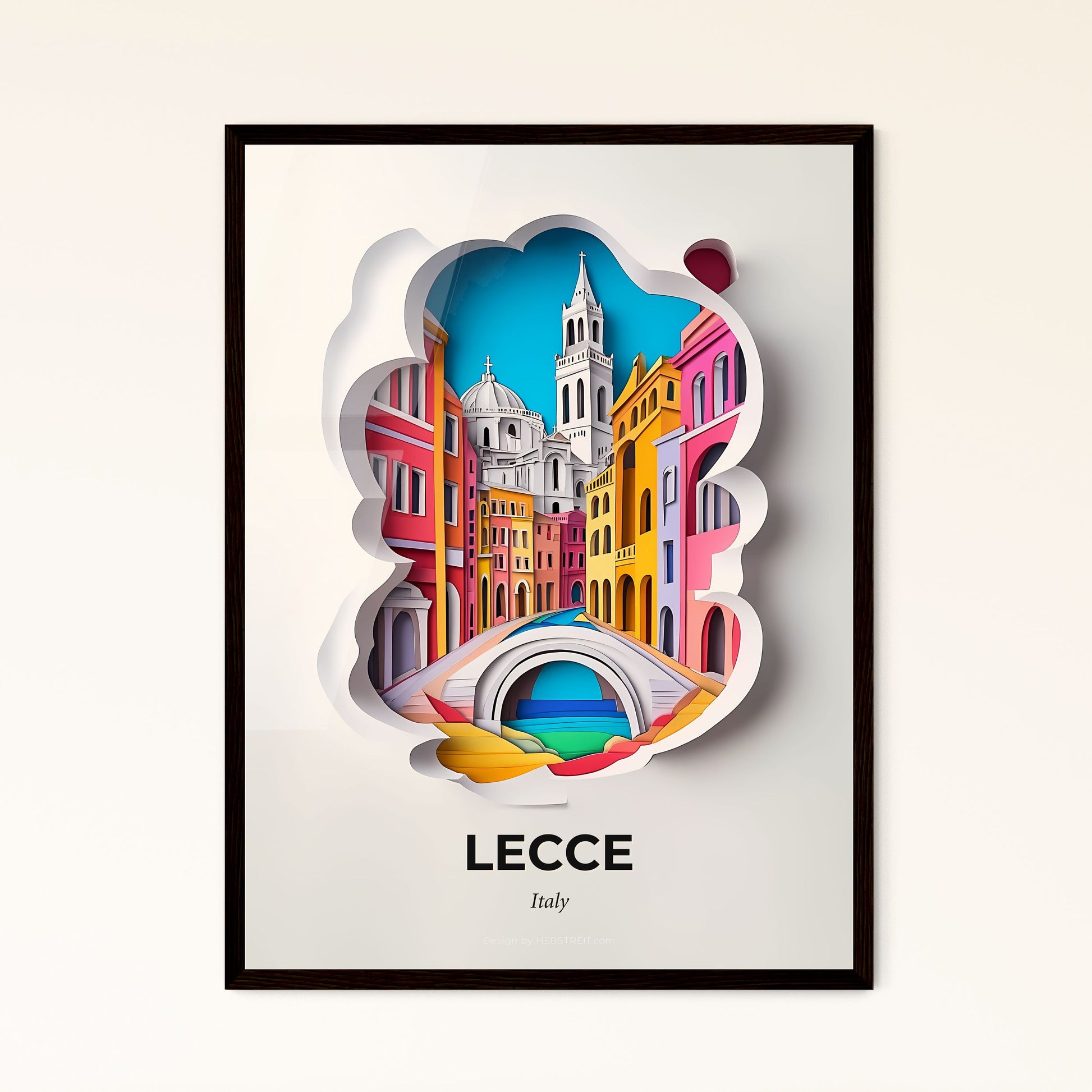 Vivid Lecce, Italy - a paper cut of a city with a bridge