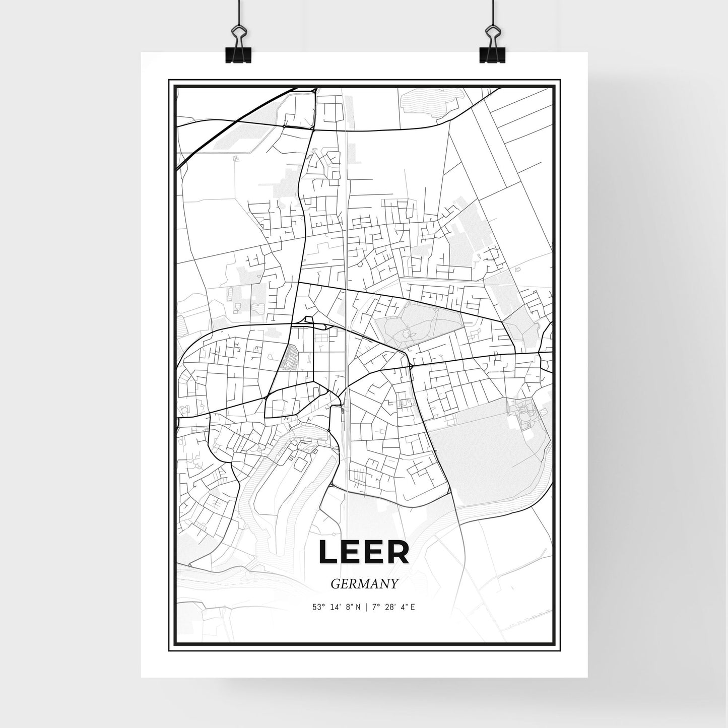 Leer Germany - Premium City Map Poster