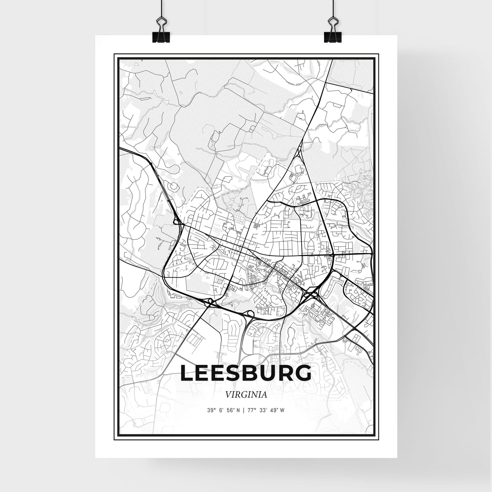 Leesburg Virginia - Premium City Map Poster