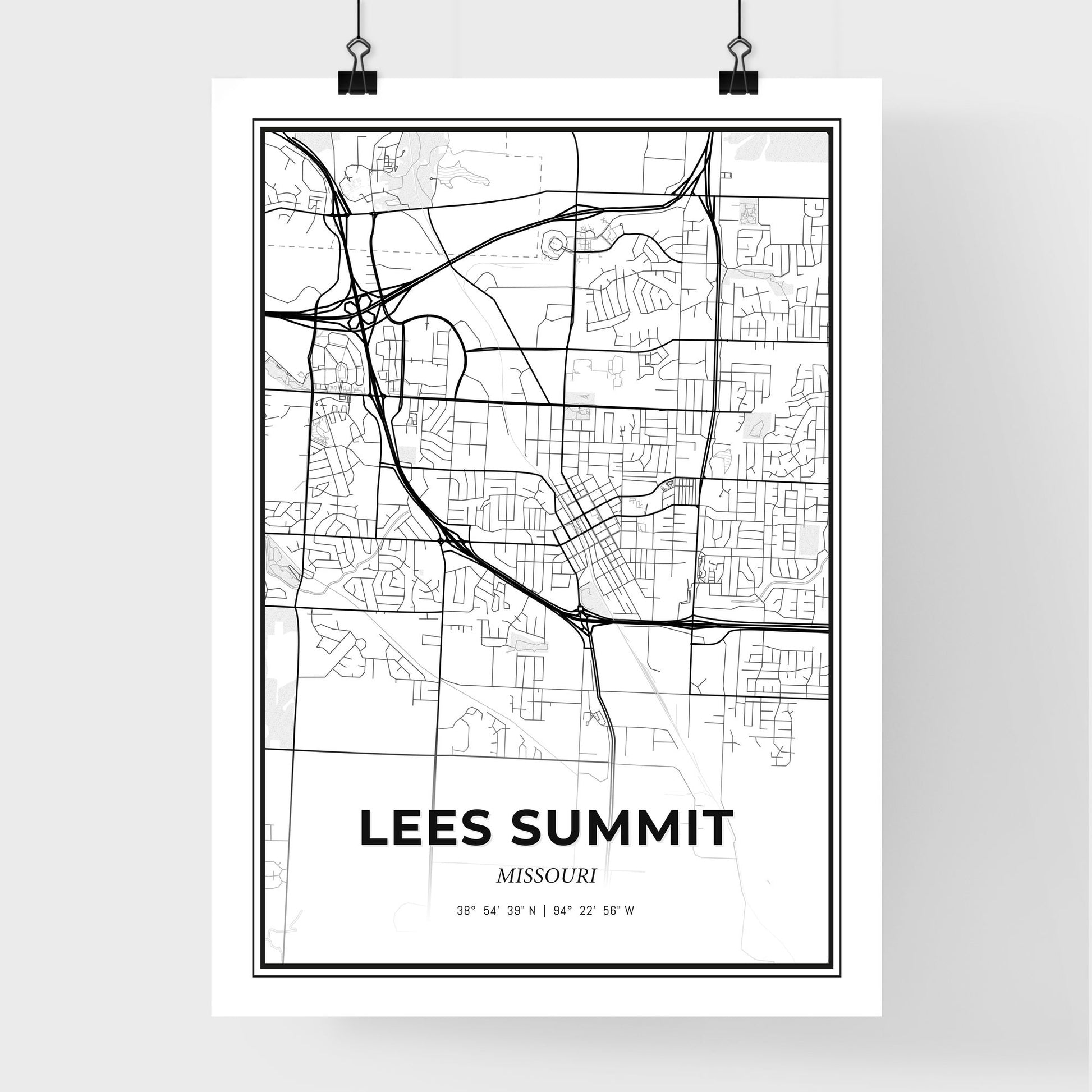 Lees Summit Missouri - Premium City Map Poster