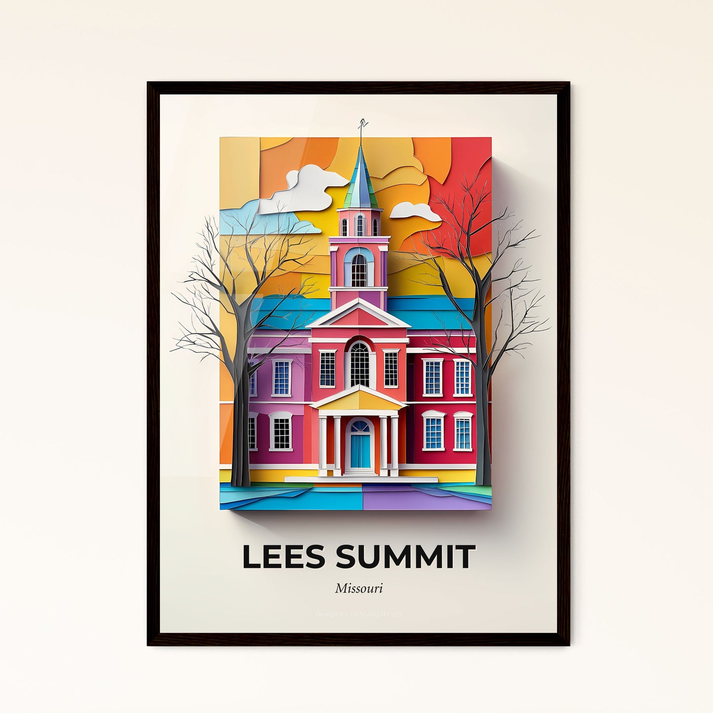 Vivid Lees Summit, Missouri - a colorful building with a clock tower on top of it