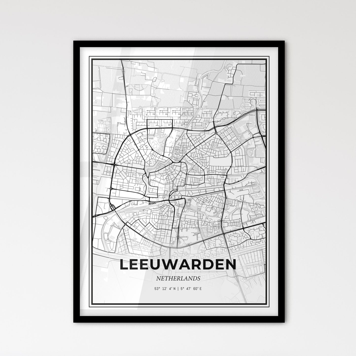  Leeuwarden Netherlands - Scandinavian Style City Map for Modern Home Decor