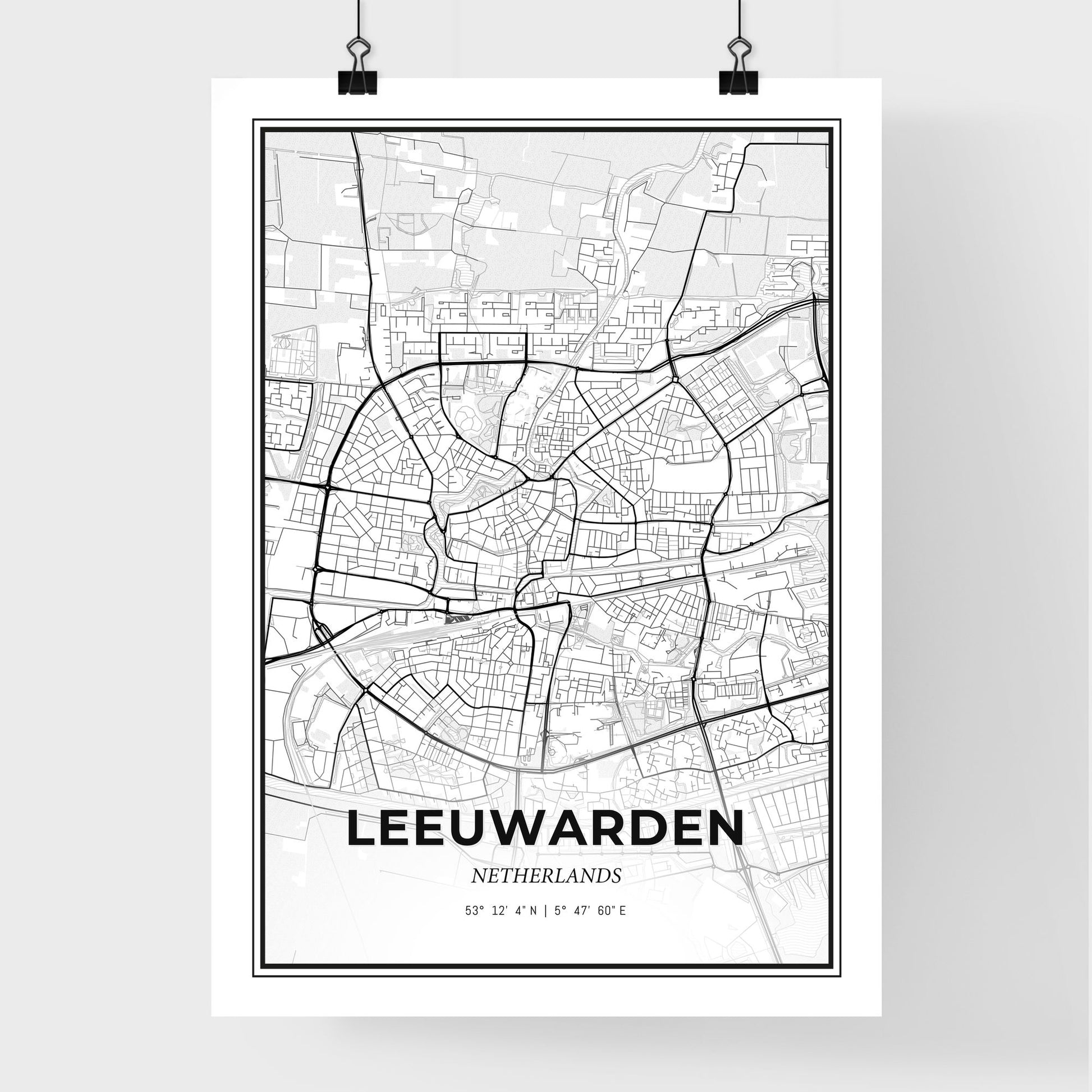  Leeuwarden Netherlands - Premium City Map Poster